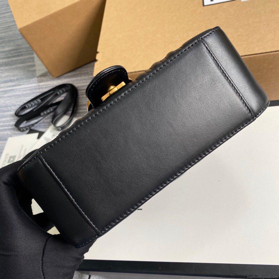 Gucci ‎547260 GG Marmont Mini Top Handle Bag Black