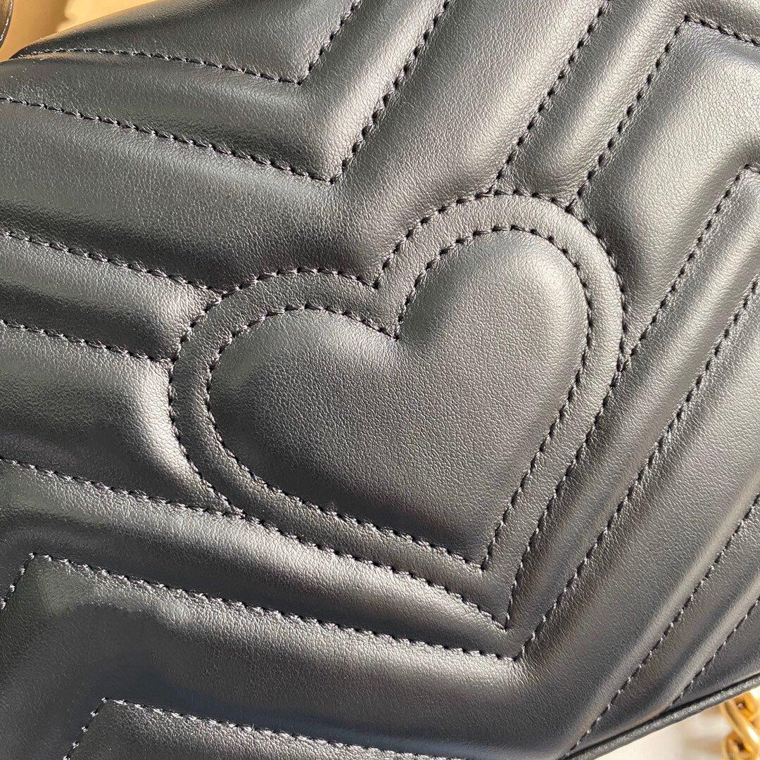 Gucci ‎547260 GG Marmont Mini Top Handle Bag Black