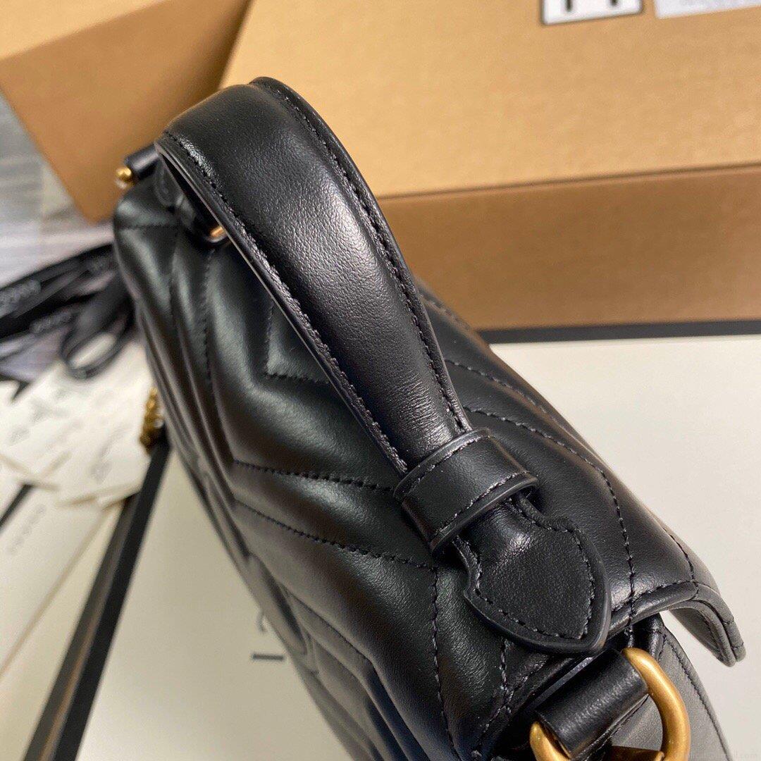 Gucci ‎547260 GG Marmont Mini Top Handle Bag Black