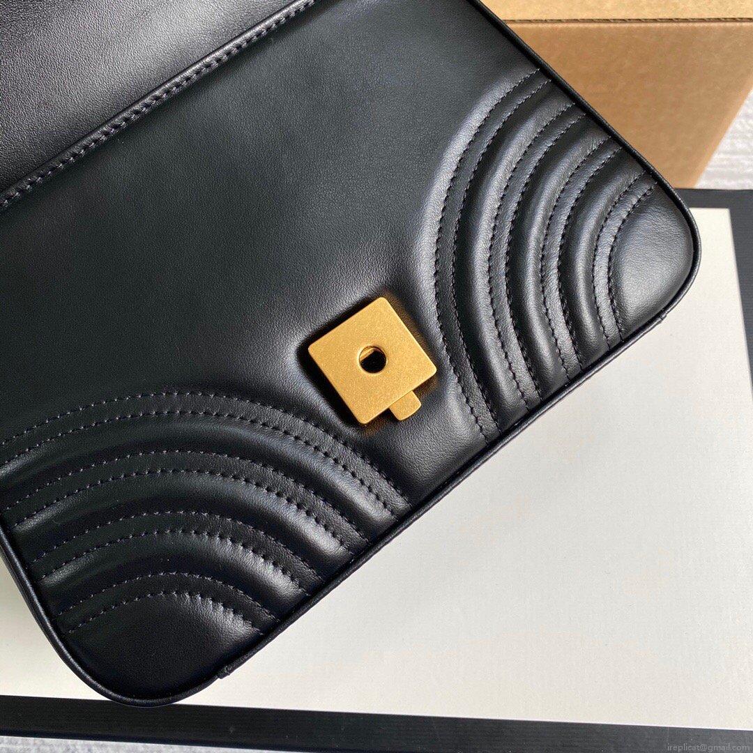 Gucci ‎547260 GG Marmont Mini Top Handle Bag Black