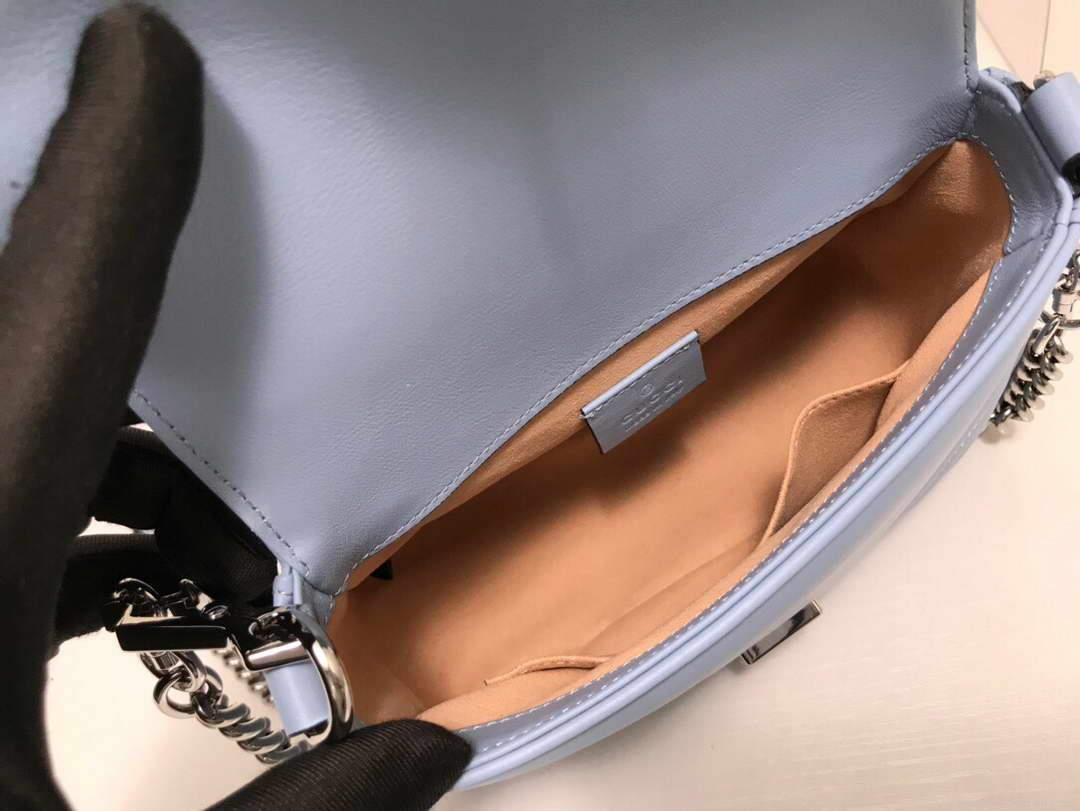 Gucci ‎547260 GG Marmont Mini Top Handle Bag Blue
