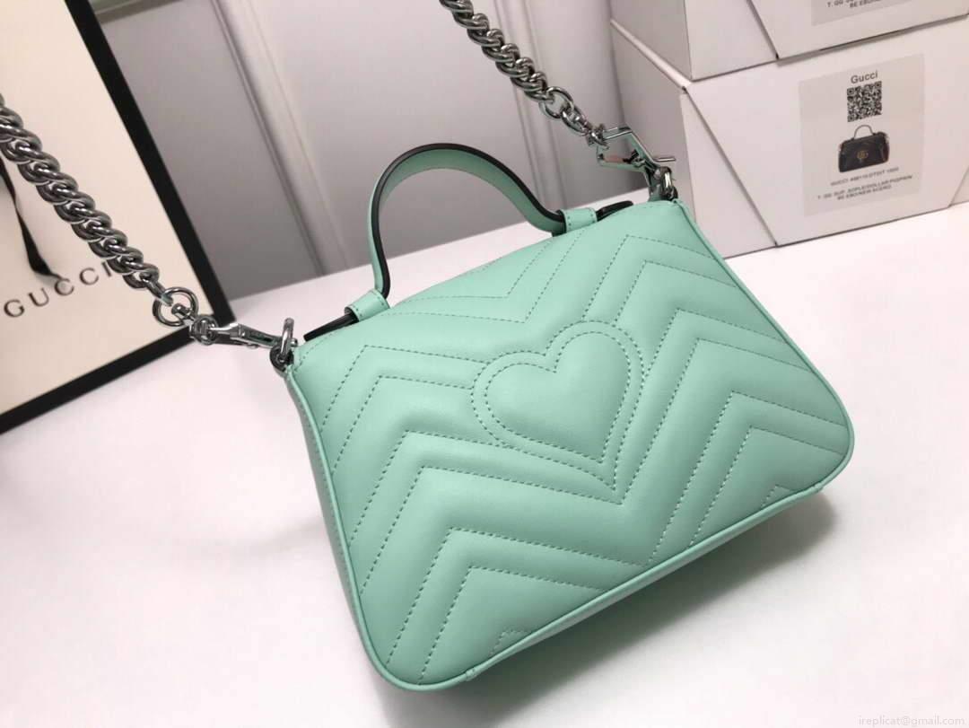 Gucci ‎547260 GG Marmont Mini Top Handle Bag Green