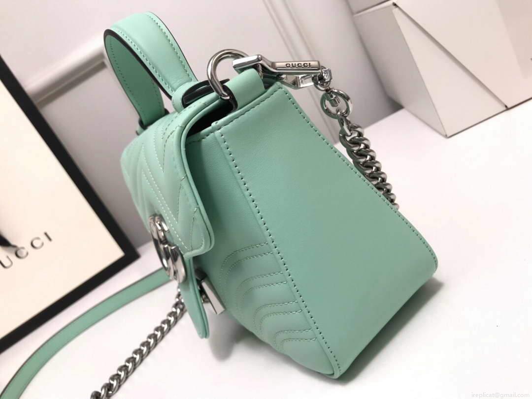 Gucci ‎547260 GG Marmont Mini Top Handle Bag Green
