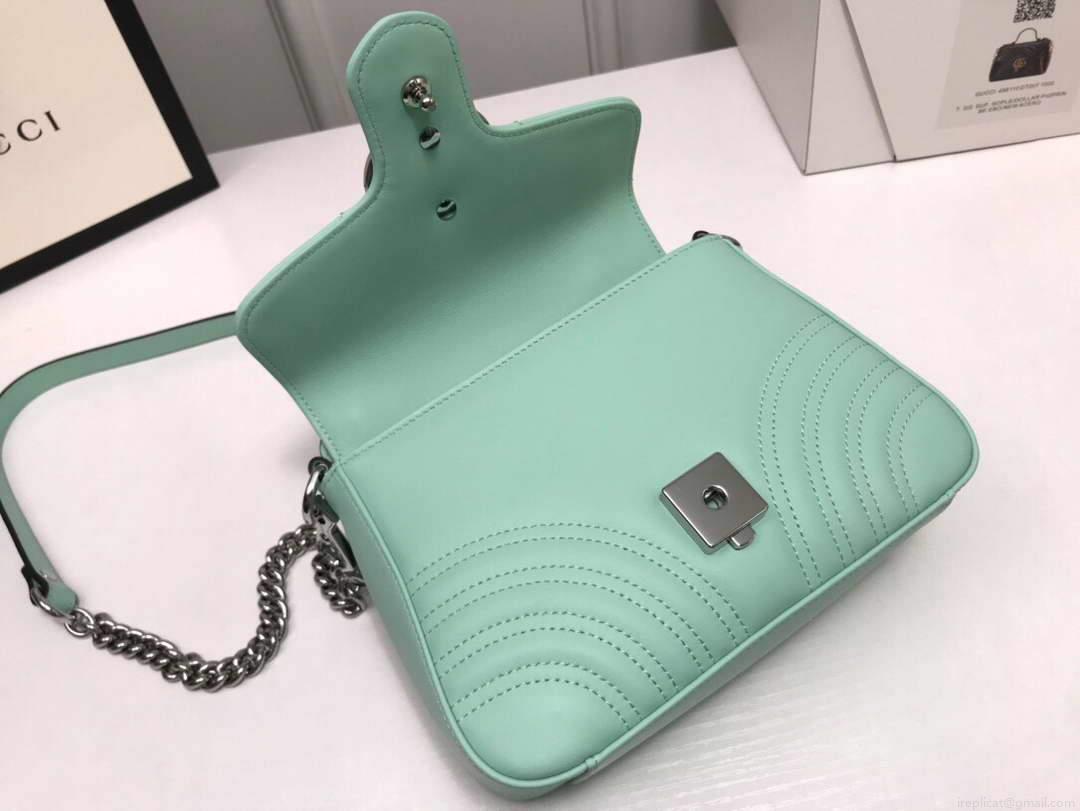 Gucci ‎547260 GG Marmont Mini Top Handle Bag Green