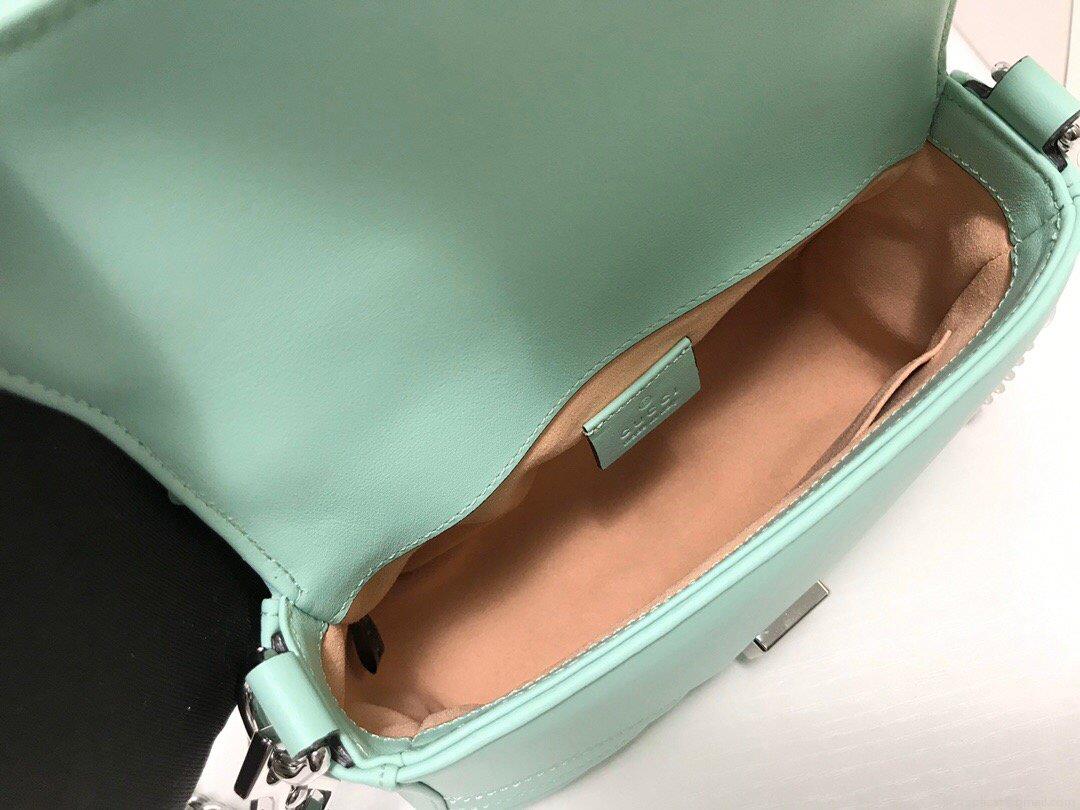 Gucci ‎547260 GG Marmont Mini Top Handle Bag Green