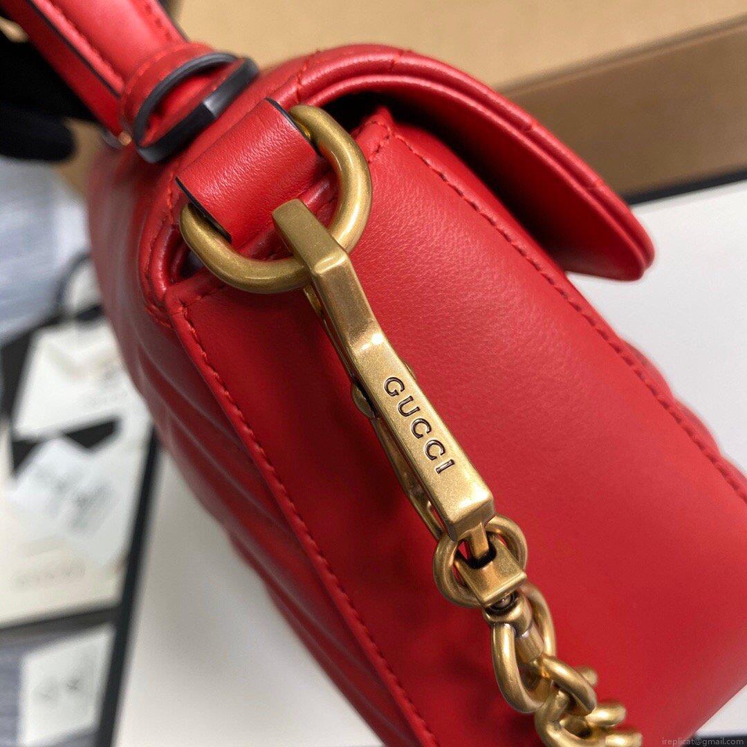 Gucci ‎547260 GG Marmont Mini Top Handle Bag Red
