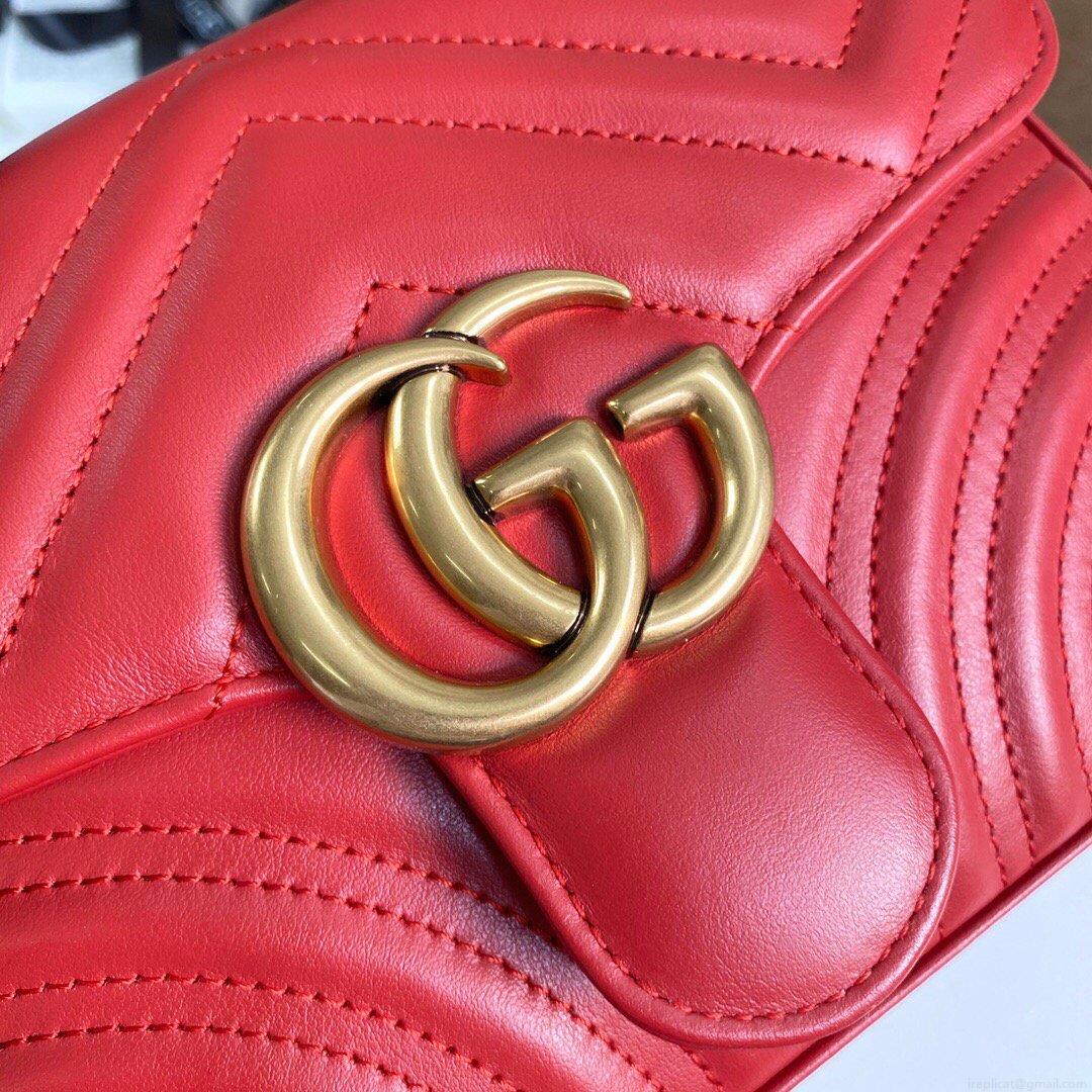 Gucci ‎547260 GG Marmont Mini Top Handle Bag Red