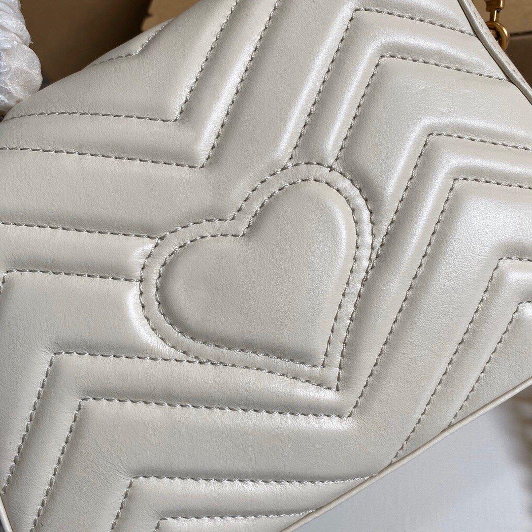 Gucci ‎547260 GG Marmont Mini Top Handle Bag White