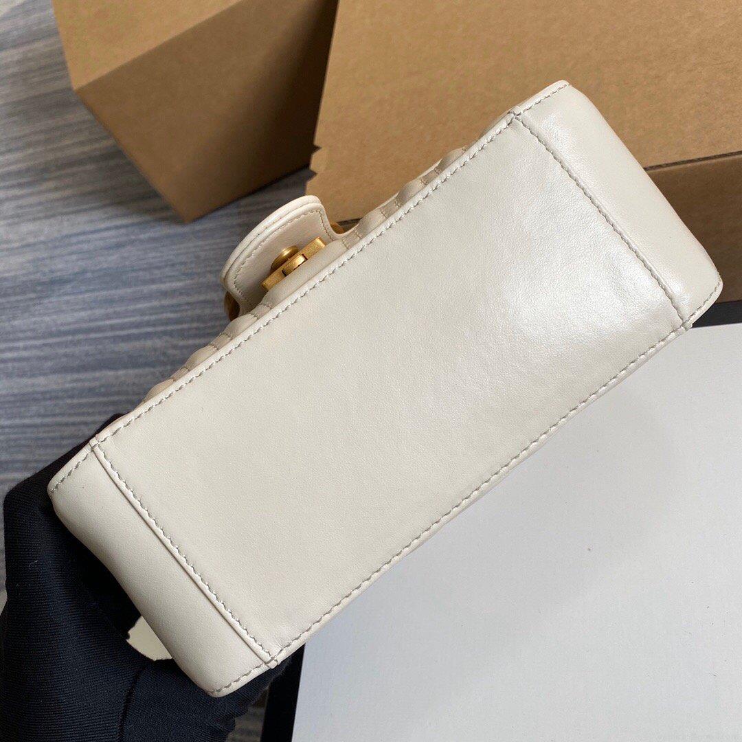 Gucci ‎547260 GG Marmont Mini Top Handle Bag White