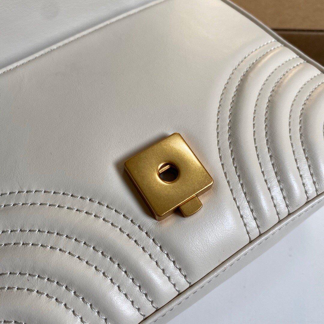 Gucci ‎547260 GG Marmont Mini Top Handle Bag White