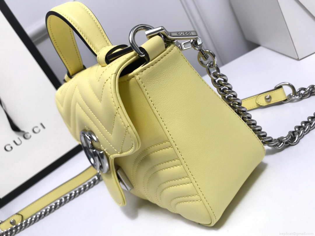Gucci ‎547260 GG Marmont Mini Top Handle Bag Yellow