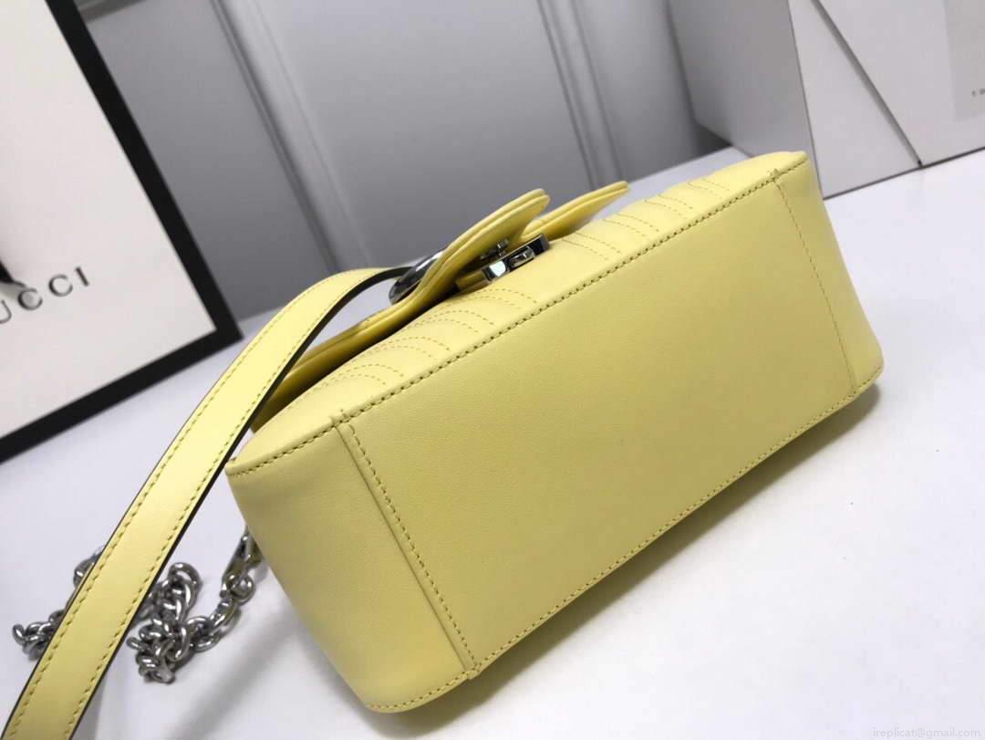Gucci ‎547260 GG Marmont Mini Top Handle Bag Yellow
