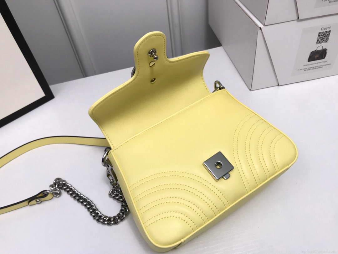Gucci ‎547260 GG Marmont Mini Top Handle Bag Yellow
