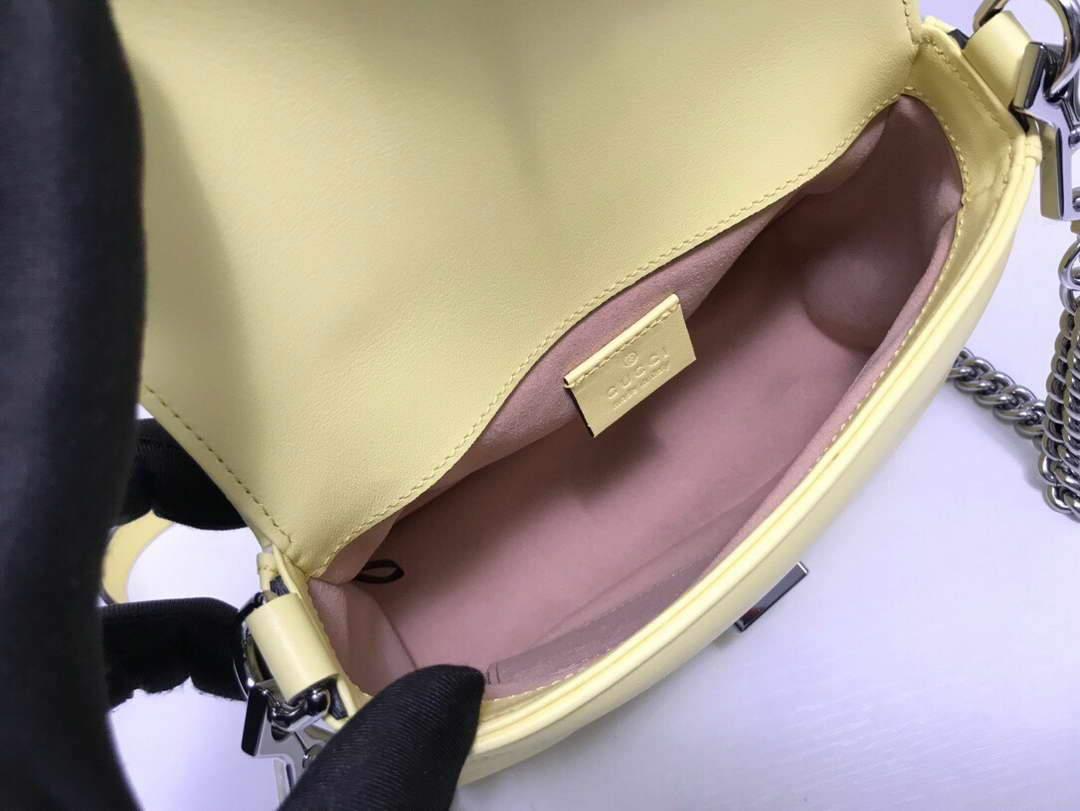 Gucci ‎547260 GG Marmont Mini Top Handle Bag Yellow