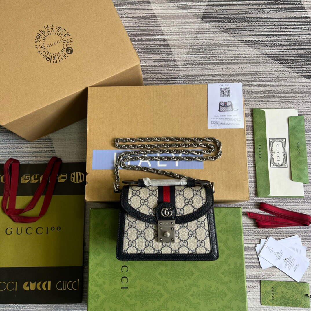 Gucci 696180 Ophidia GG Mini Shoulder Bag Black