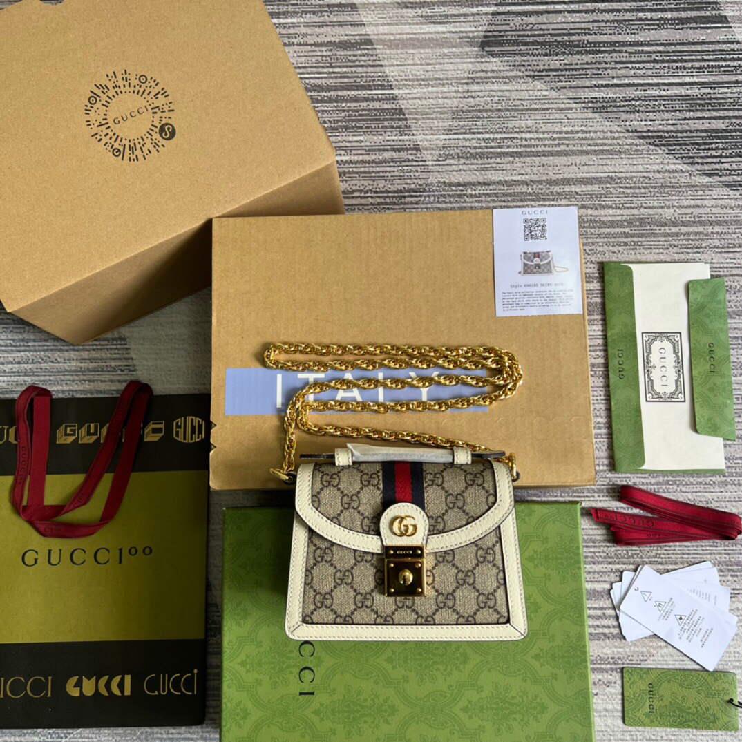Gucci 696180 Ophidia GG Mini Shoulder Bag White