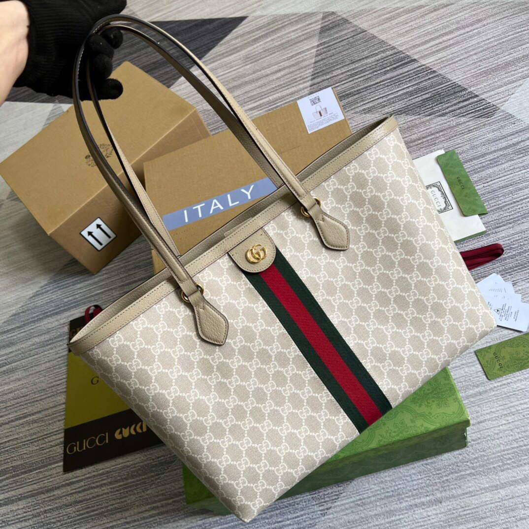 Gucci 631685 Ophidia Medium GG Tote Beige