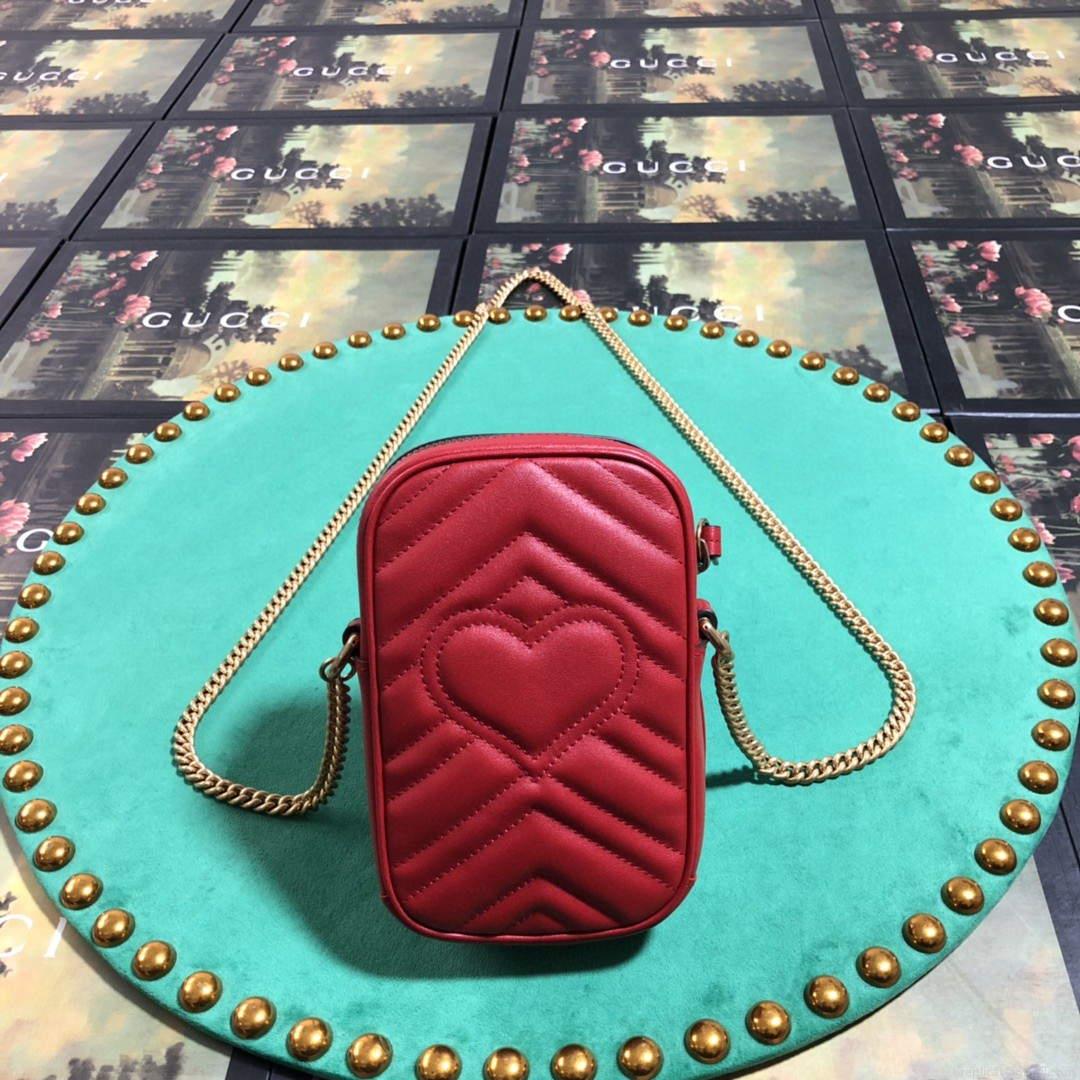 Gucci 598597 GG Marmont mini bag Red