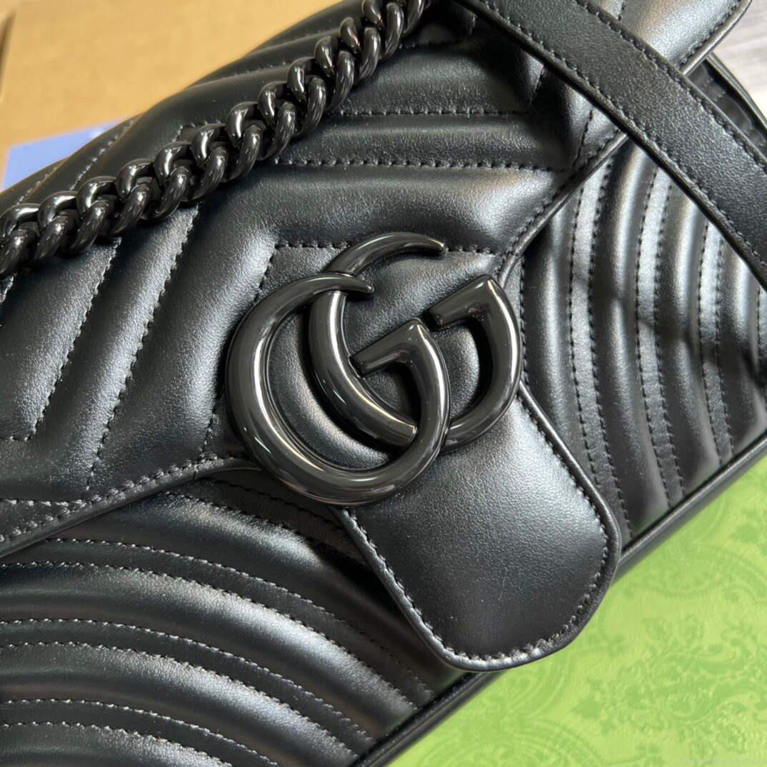 Gucci 443497 GG Marmont Small Shoulder Bag Black