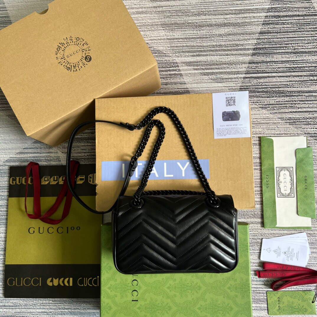 Gucci 446744 GG Marmont Matelassé Mini Bag Black