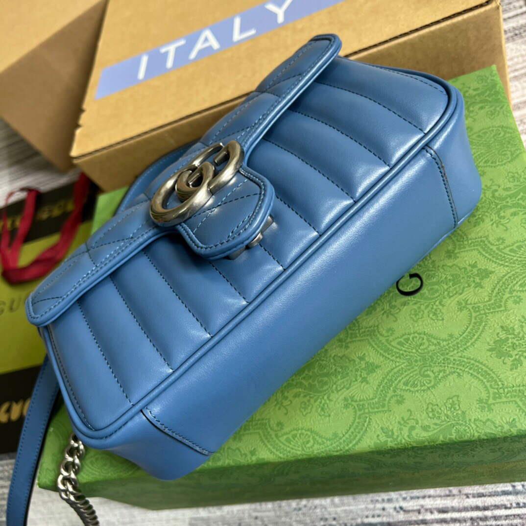 Gucci 446744 GG Marmont Matelassé Mini Bag Blue