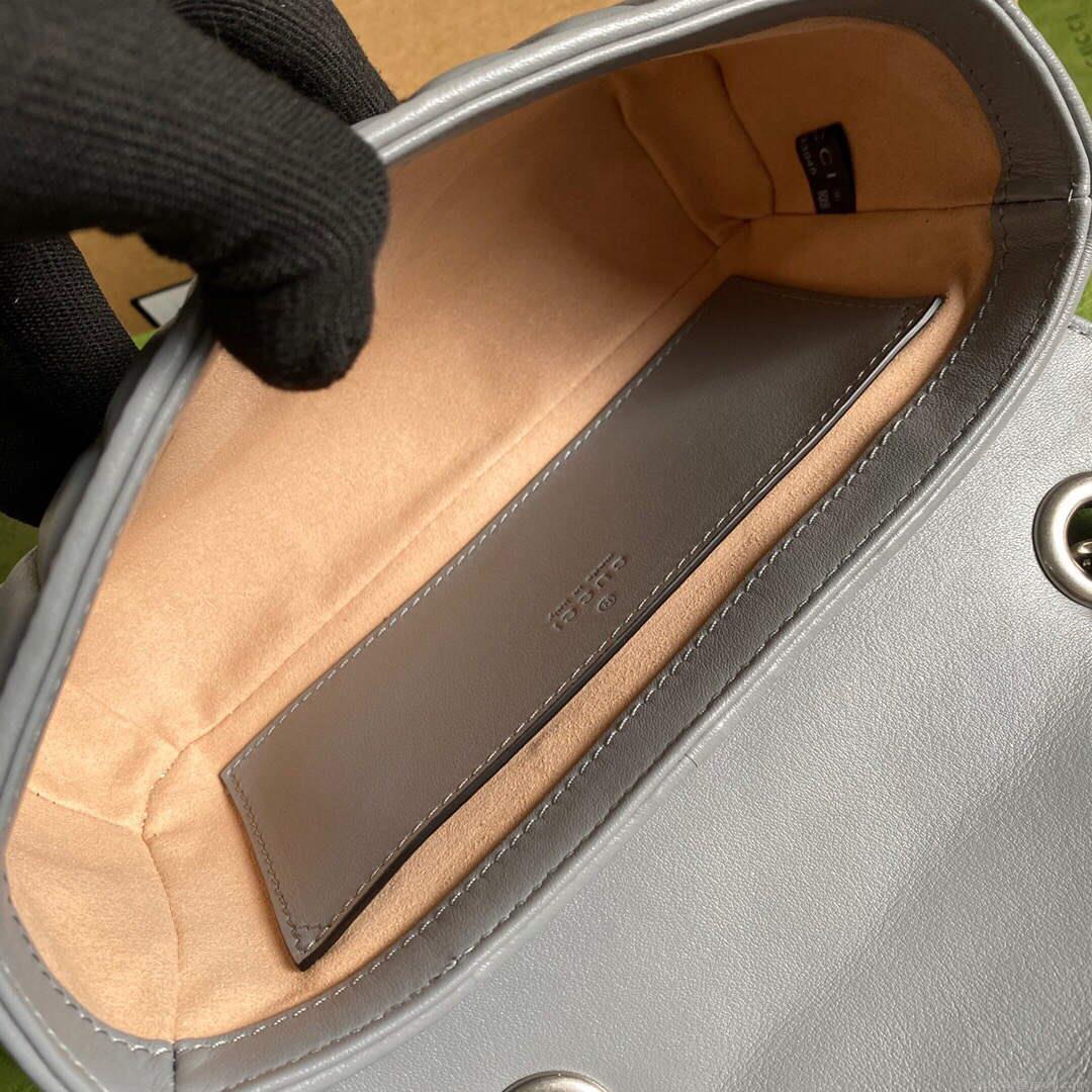Gucci 446744 GG Marmont Mini Shoulder Bag Grey