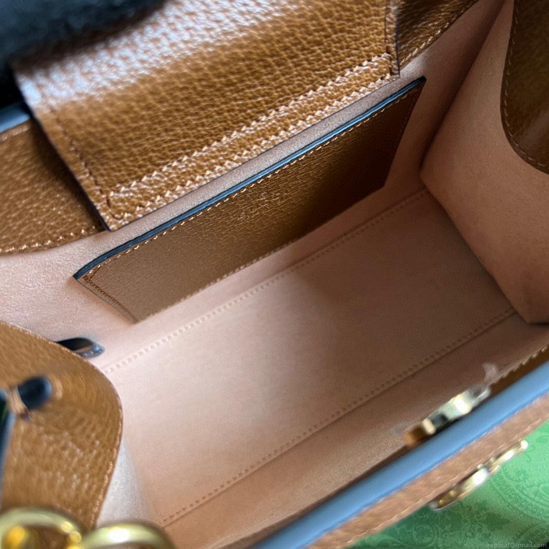 Gucci 702732 Gucci Diana Mini Tote Bag Brown leather