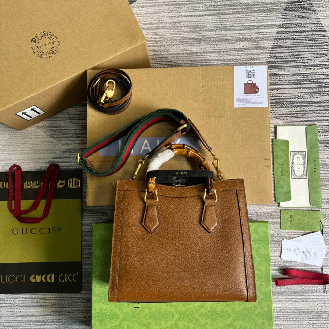 Gucci 702721 Diana Small Tote Bag Brown leather