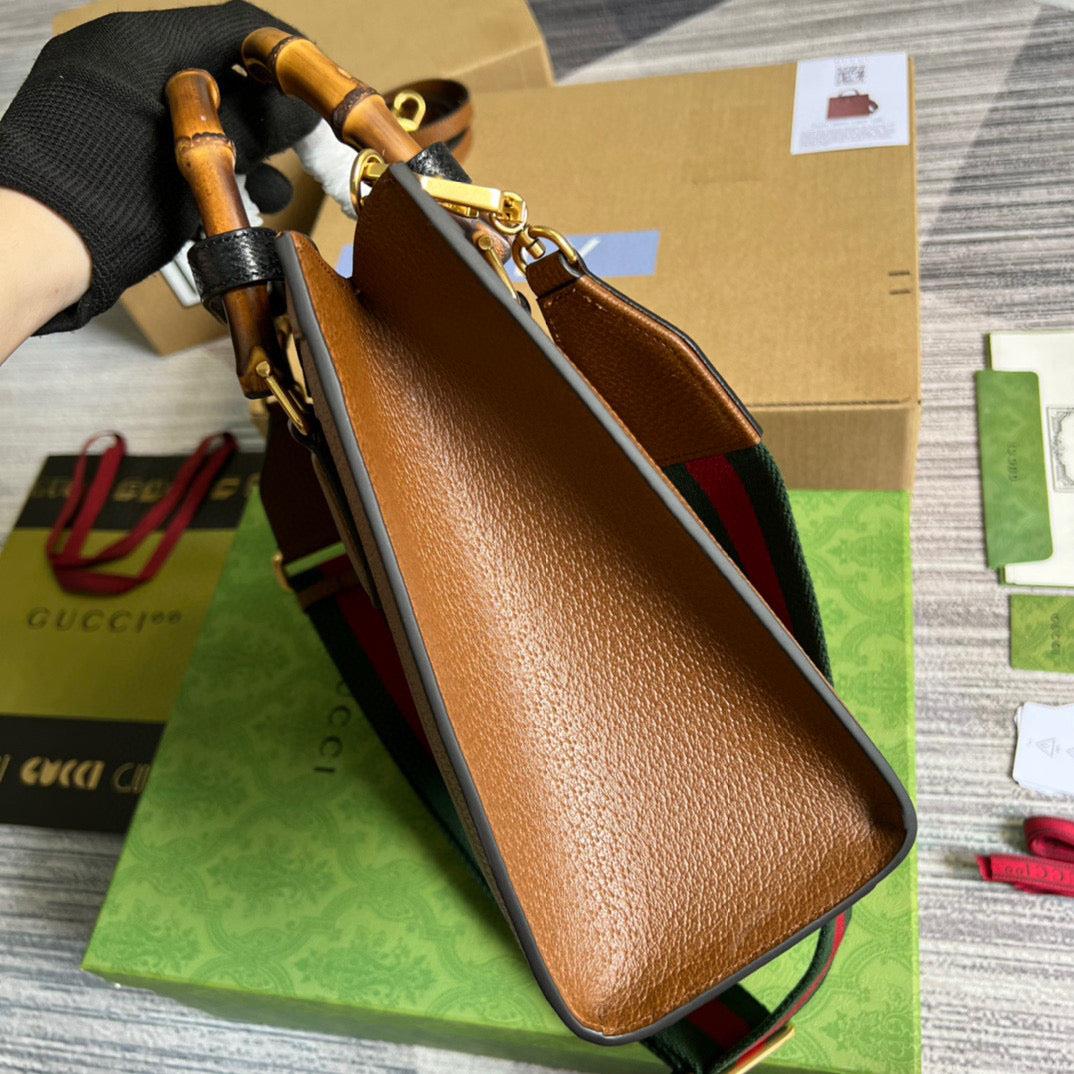 Gucci 702721 Diana Small Tote Bag Brown leather