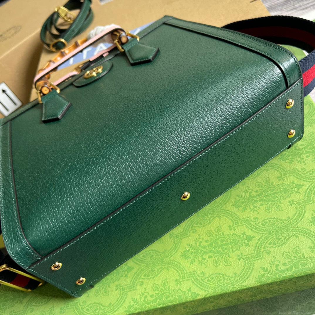 Gucci 702721 Diana Small Tote Bag Green leather