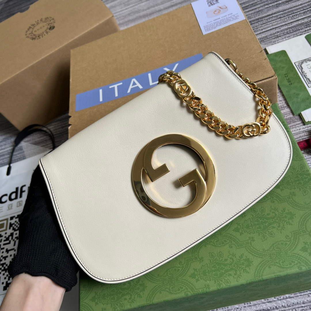 Gucci 699268 Blondie shoulder bag White leather