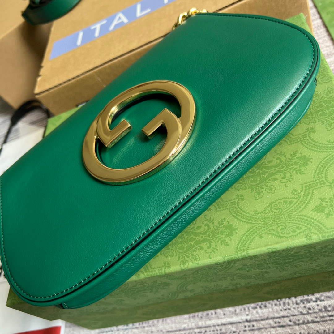 Gucci 699268 Blondie shoulder bag green leather