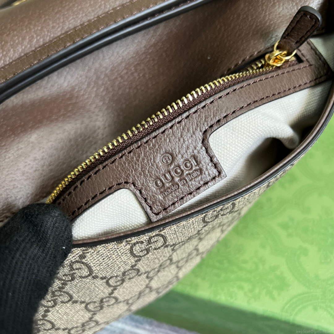Gucci 699268 Blondie shoulder bag Beige and ebony GG Supreme canvas