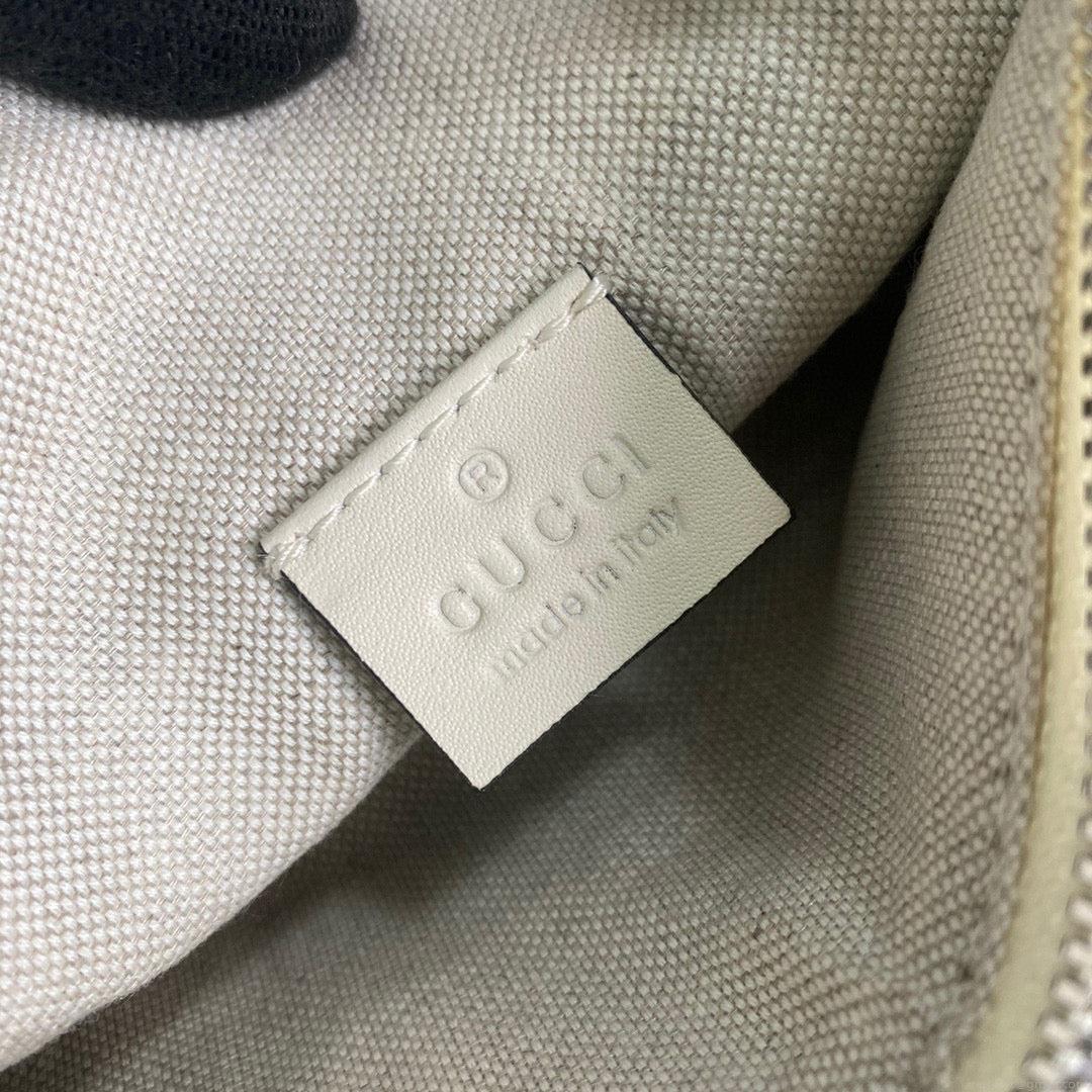 Gucci 658582 GG embossed belt bag White GG embossed leather