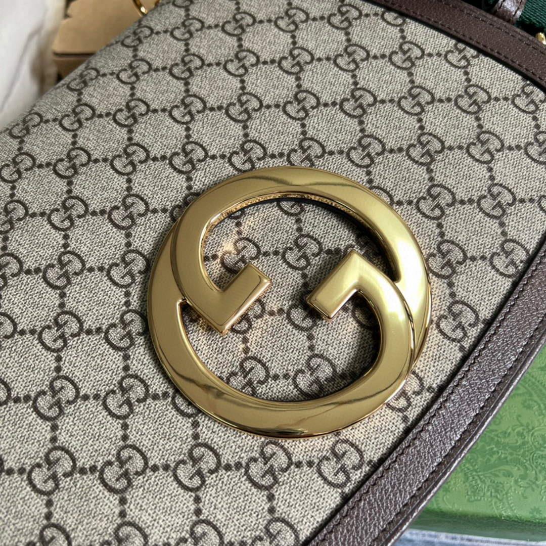 Gucci 699210 Blondie medium shoulder bag Beige GG Supreme canvas