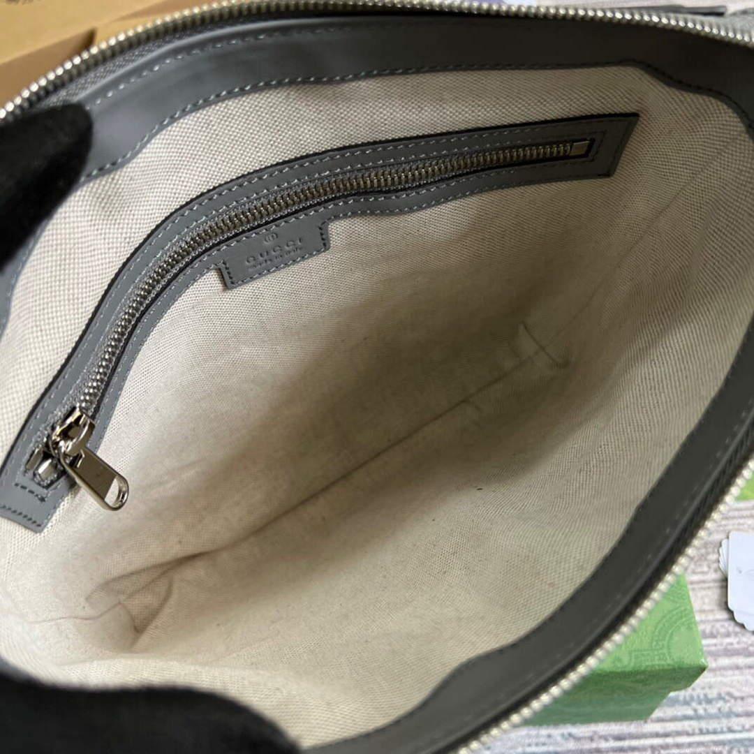 Gucci 406410 GG embossed small messenger bag Grey