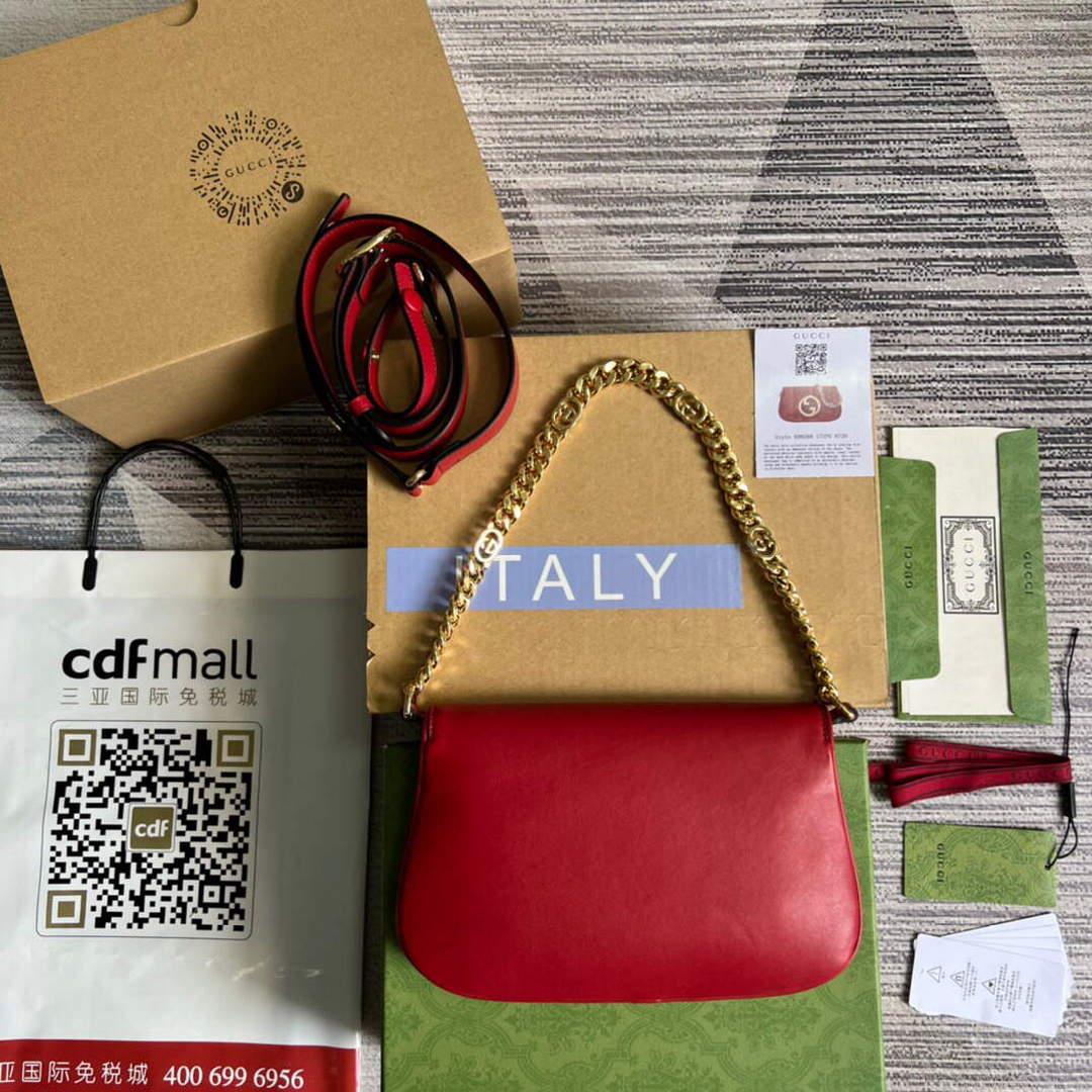 Gucci 699268 Gucci Blondie shoulder leather bag Red