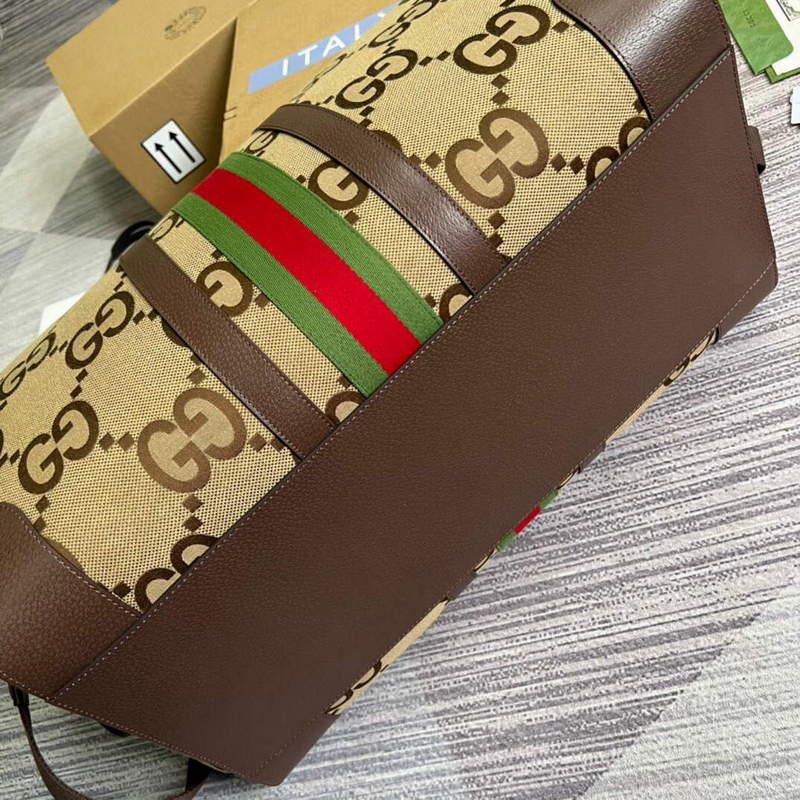 Gucci 696039 Jumbo GG Large Duffle Bag Brown