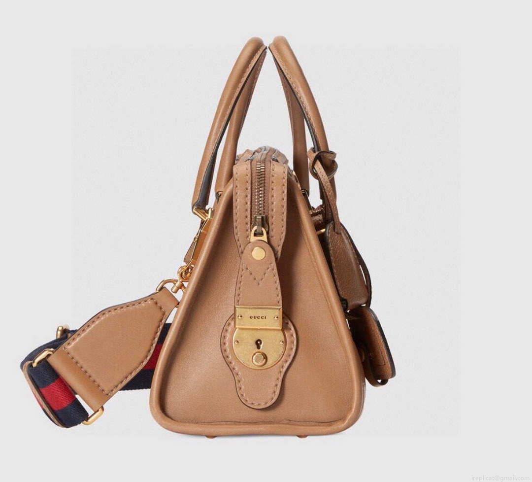 Gucci 715772 Small top handle bag with Double G Brown