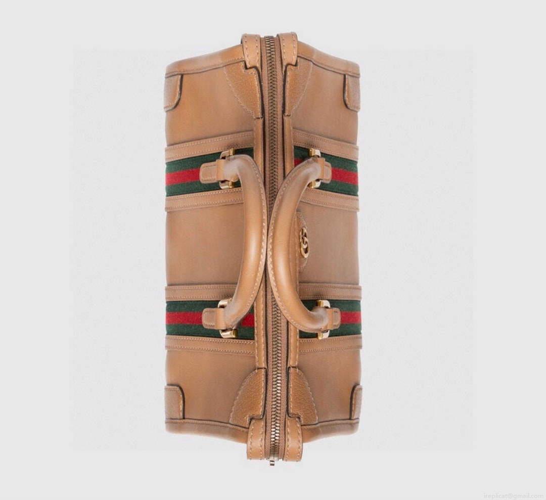 Gucci 715772 Small top handle bag with Double G Brown