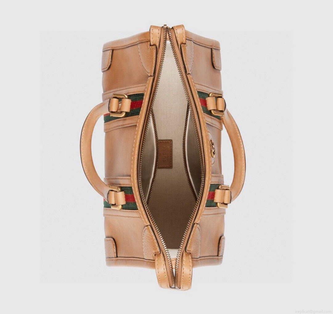 Gucci 715772 Small top handle bag with Double G Brown