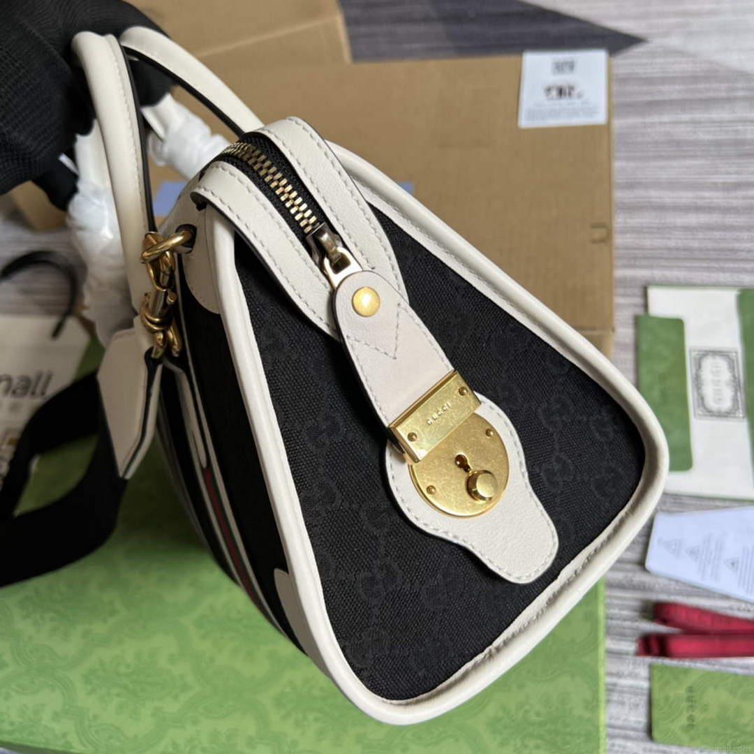 Gucci 715772 Small Canvas Top Handle Bag Black