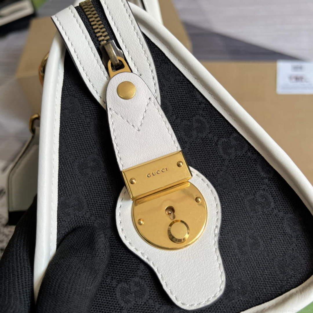 Gucci 715772 Small Canvas Top Handle Bag Black