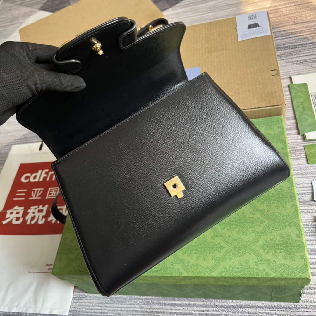 Gucci 702049 Horsebit 1955 Medium Bag Black