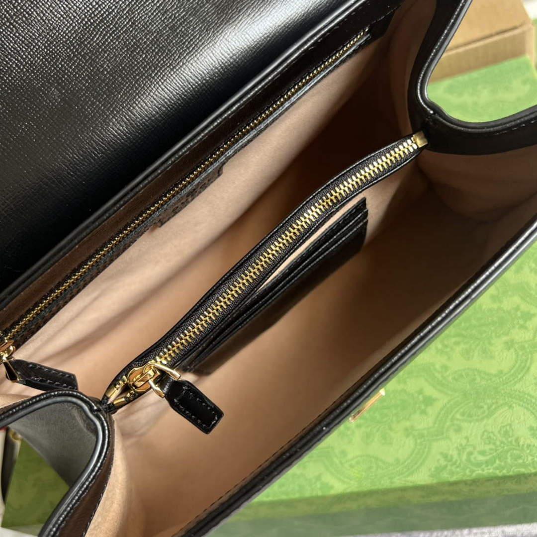 Gucci 702049 Horsebit 1955 Medium Bag Black