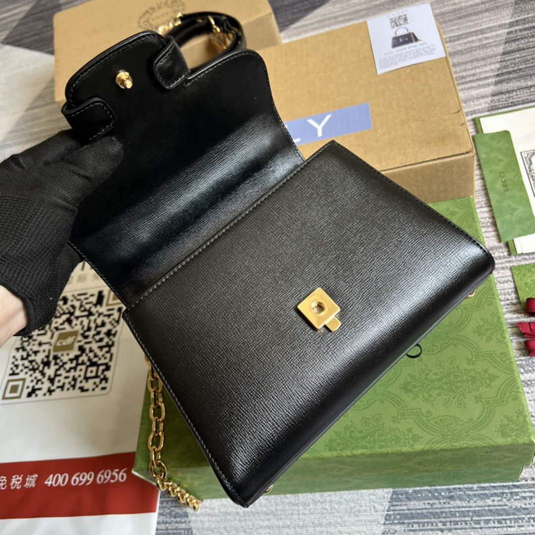 Gucci 703848 Gucci Horsebit 1955 Mini Bag Black