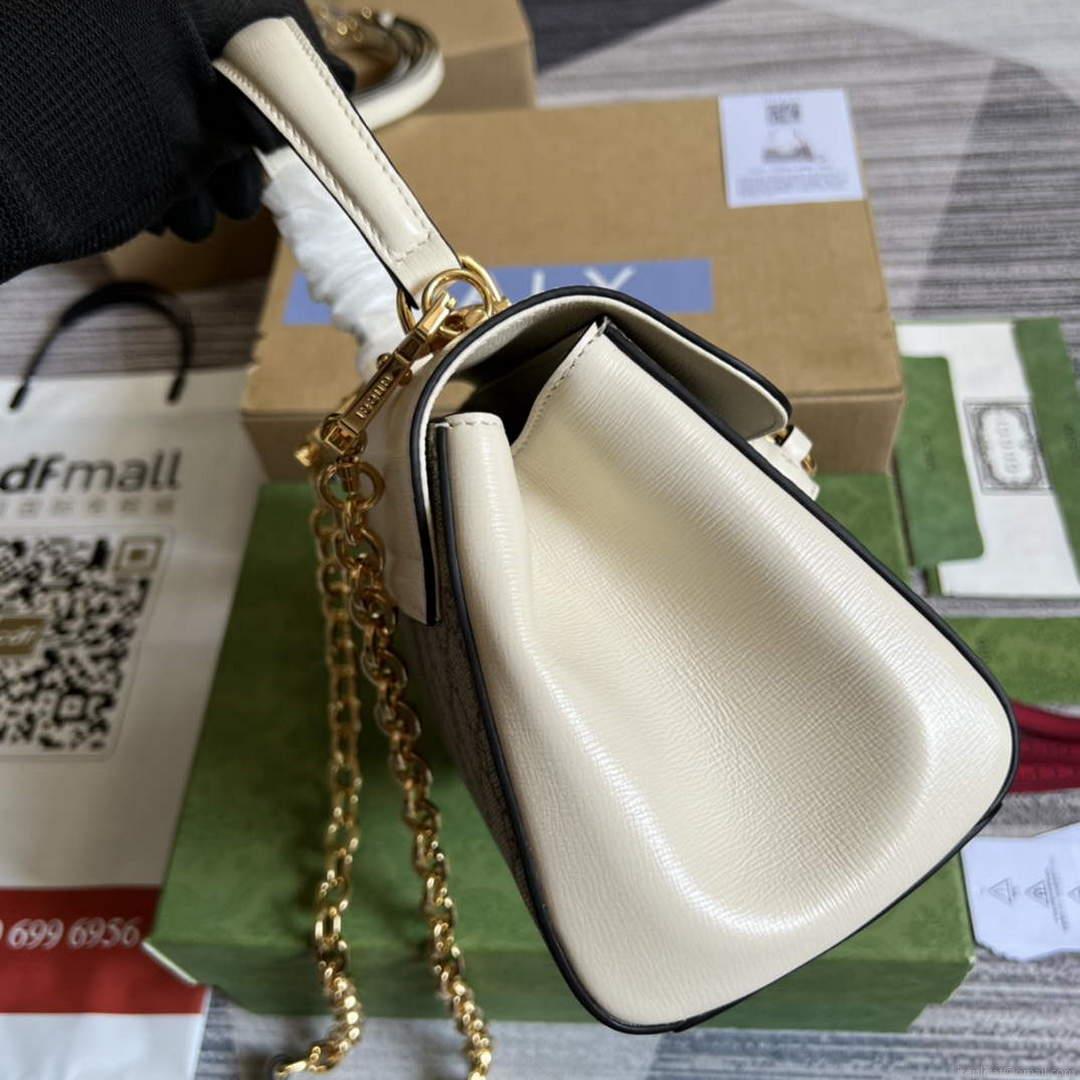 Gucci 703848 Gucci Horsebit 1955 Mini Bag Beige White