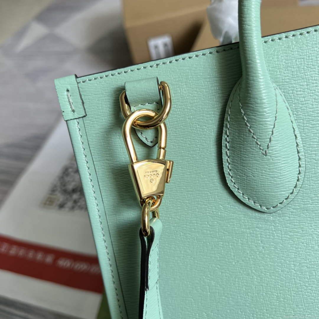 Gucci 659983 Bananya Print Small Tote Pale green