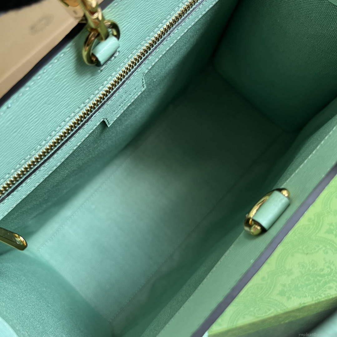 Gucci 659983 Bananya Print Small Tote Pale green