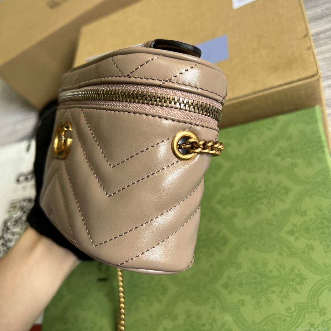 Gucci 699515 GG Marmont Mini Top Handle Bag Light pink